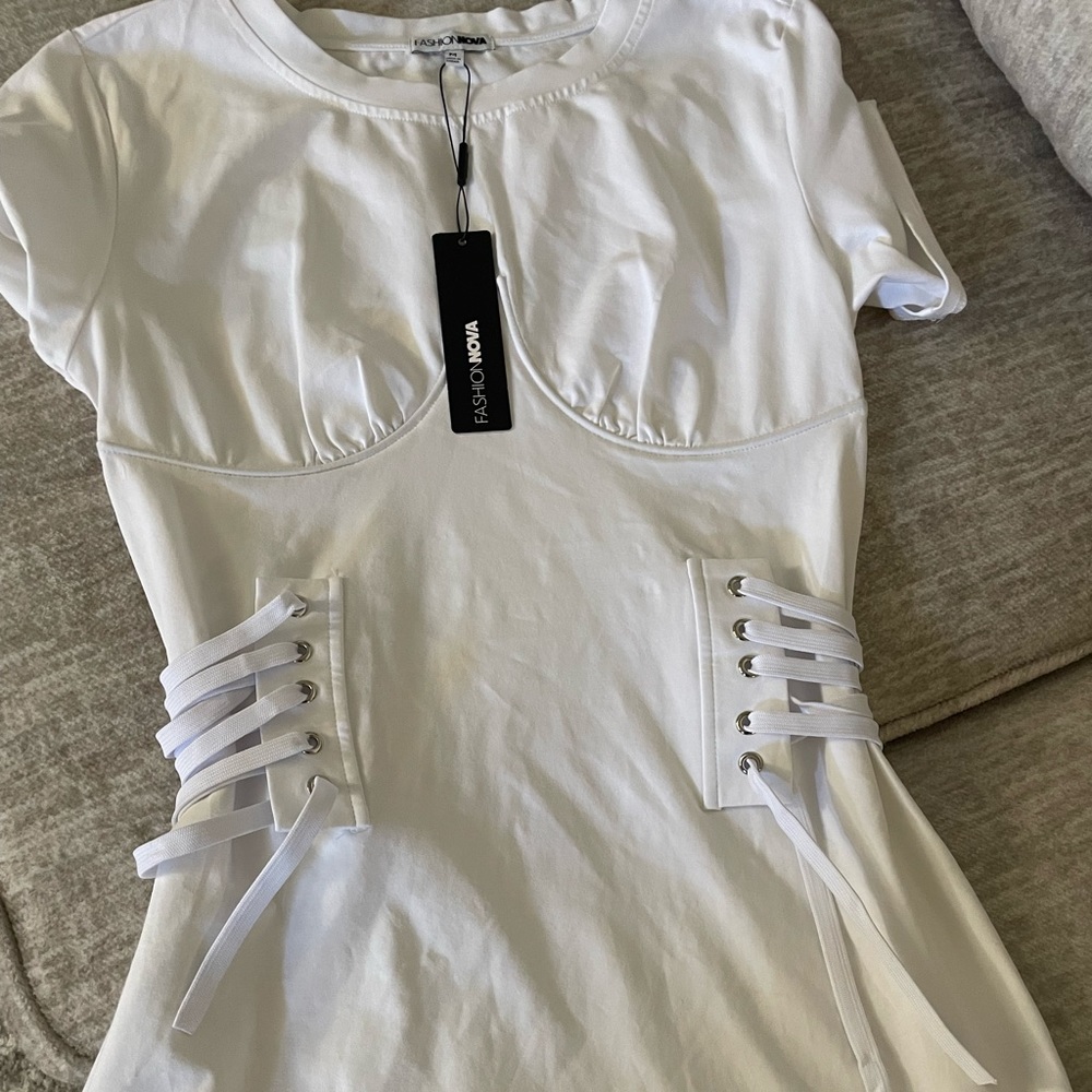 Fashion nova white corset dress